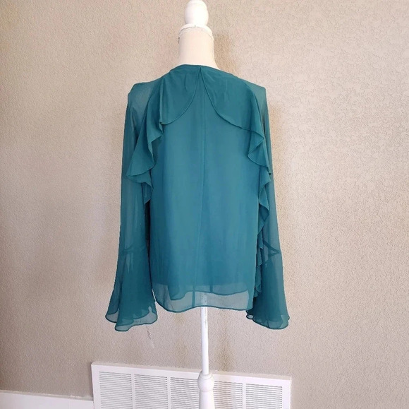 Chelsea ruffled long sleeve blouse size Medium  New with tags - Picture 8 of 11